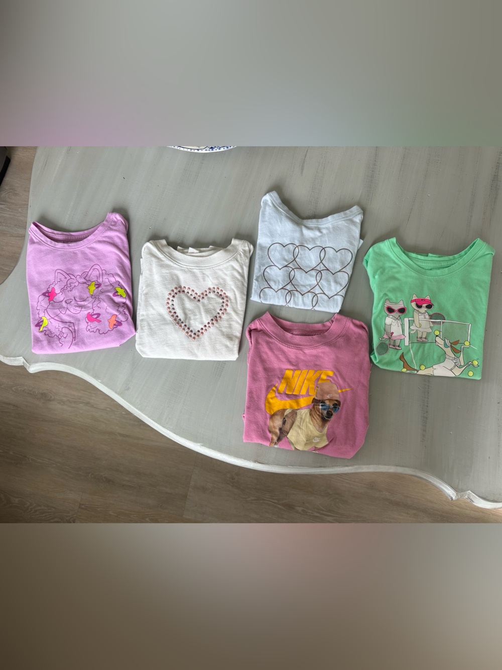 Cat & Jack Girls' Assorted Short Sleeve Tees in Pink, White, Gray, Green